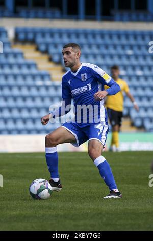 GILLINGHAM, ENGLAND. 5. 2020. SEPTEMBER Stuart O’Keefe von Gillingham auf dem Ball während des Carabao Cup-Spiels zwischen Gillingham und Southend United am 5. September 2020 im MEMS Priestfield Stadium, Gillingham, England. (Foto von Tom West/MI News/NurPhoto) Stockfoto