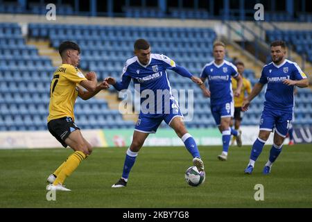 GILLINGHAM, ENGLAND. 5. 2020. SEPTEMBER Stuart O’Keefe von Gillingham auf dem Ball während des Carabao Cup-Spiels zwischen Gillingham und Southend United am 5. September 2020 im MEMS Priestfield Stadium, Gillingham, England. (Foto von Tom West/MI News/NurPhoto) Stockfoto