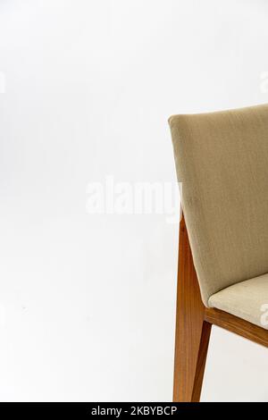 Detail Stuhl, Massivholz und Textilmöbel, Stuhldesign, mexiko Stockfoto