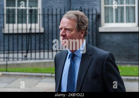 Der schottische Staatssekretär Alister Jack kommt in der Downing Street im Zentrum von London an, um an einer Kabinettssitzung teilzunehmen, die am 08. September 2020 aufgrund der anhaltenden Coronavirus-Pandemie in London, England, vorübergehend im Auswärtigen Amt abgehalten wurde, um den Richtlinien zur sozialen Distanzierung nachzukommen. (Foto von Wiktor Szymanowicz/NurPhoto) Stockfoto