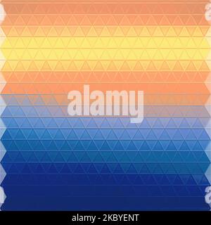 Ein Hintergrund mit einem Dreiecksmuster und einem orange-blauen Verlauf Stock Vektor