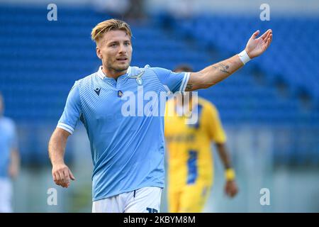 Ciro Immobile der SS Lazio reagiert während des Freundschaftsspiel zwischen Frosinone und SS Lazio im Stadio Benito Stirpe, Frosinone, Italien am 12. September 2020. (Foto von Giuseppe Maffia/NurPhoto) Stockfoto