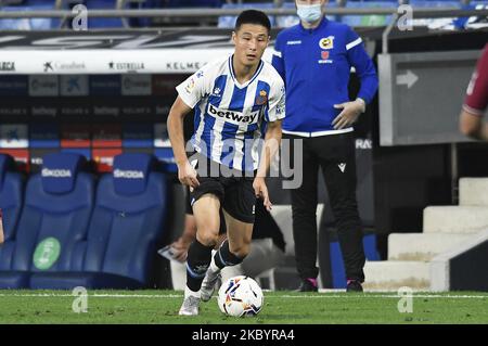 Wu Lei während des Spiels zwischen RCD Espanyol und Albacete Balompie, gespielt im RCDE-Stadion, am 12.. September 2020, in Barcelona, Spanien. (Foto von Urbanandsport/NurPhoto) Stockfoto