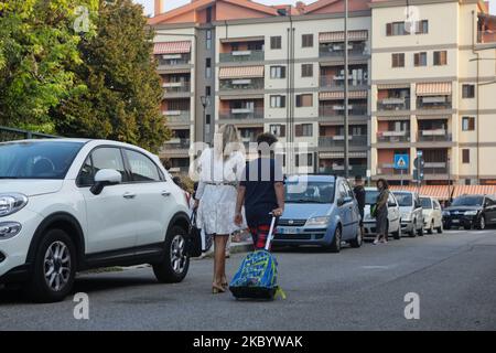 Wiedereröffnung der Schulen nach der Zwangsschließung aufgrund des Coronavirus-Notstands in Italien, Mailand, Italien, am 14. September 2020 (Foto: Mairo Cinquetti/NurPhoto) Stockfoto