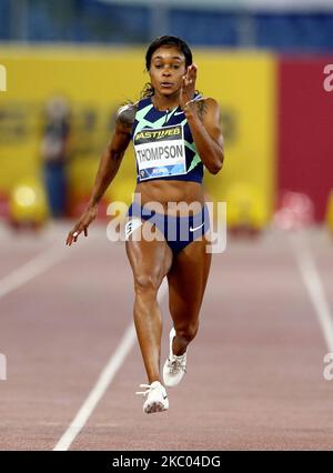 Elaine Thompson-Herah (JAM) tritt am 17. September 2020 bei 100m Frauen bei der Goldenen Gala der IAAF Diamond League im Olimpico-Stadion in Rom, Italien, an (Foto: Matteo Ciambelli/NurPhoto) Stockfoto