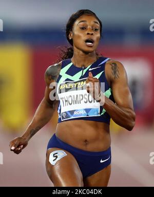 Elaine Thompson-Herah (JAM) tritt am 17. September 2020 bei 100m Frauen bei der Goldenen Gala der IAAF Diamond League im Olimpico-Stadion in Rom, Italien, an (Foto: Matteo Ciambelli/NurPhoto) Stockfoto