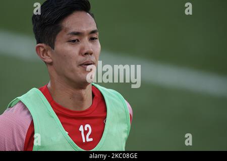 Yoshinori Muto von Eibar beim Aufwärmen vor dem La Liga Santander Spiel zwischen Villarreal CF und SD Eibar am 19. September 2020 im Estadio de la Ceramica in Villareal, Spanien. (Foto von Jose Breton/Pics Action/NurPhoto) Stockfoto