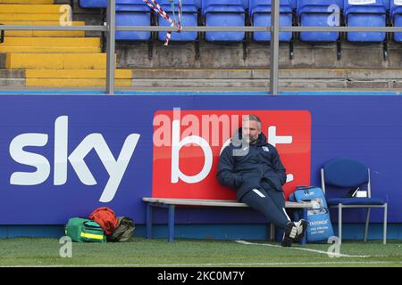 Barrow-Manager David Dunn beim Sky Bet League 2-Spiel zwischen Barrow und Colchester United am 26. September 2020 in der Holker Street, Barrow-in-Furness, England. (Foto von Mark Fletcher MI News/NurPhoto) Stockfoto