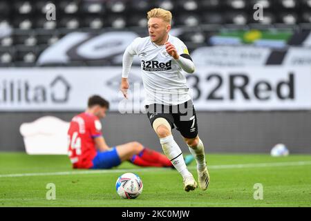 Kamil Jozwiak von Derby County während des Sky Bet Championship-Spiels zwischen Derby County und Blackburn Rovers am 26.. September 2020 im Pride Park, DerbyDerby, England. (Foto von Jon Hobley/MI News/NurPhoto) Stockfoto