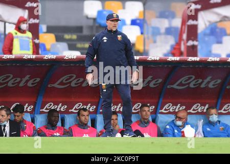 Cheftrainer von Genua FC Rolando Maran während der Serie A Spiel zwischen SSC Napoli und Genua FC im Stadio San Paolo Neapel Italien am 27. September 2020. (Foto von Franco Romano/NurPhoto) Stockfoto