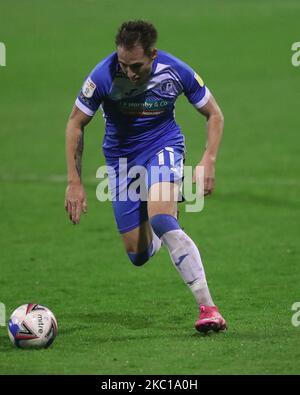 Josh Kay von Barrow während des EFL Trophy-Spiels zwischen Barrow und Leeds United in der Holker Street, Barrow-in-Furness am 5.. Oktober 2020. (Foto von Mark Fletcher/MI News/NurPhoto) Stockfoto