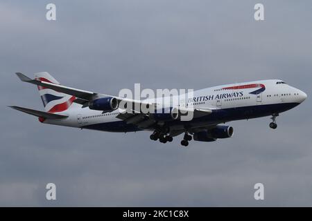 Eine Boeing 747 von British Airways landet am 13.. Juni 2015 auf dem Flughafen London Heathrow in Engalan. (Foto von Robert Smith/MI News/NurPhoto) Stockfoto