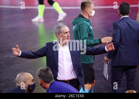 Andreu Plaza während des Spiels zwischen dem FC Barcelona und KPRF, das dem Halbfinale des Futsal Champions League Finals entspricht, das am 09. Oktober 2020 im Palau Blaugrana in Barcelona, Spanien, gespielt wurde. -- (Foto von Urbanandsport/NurPhoto) Stockfoto