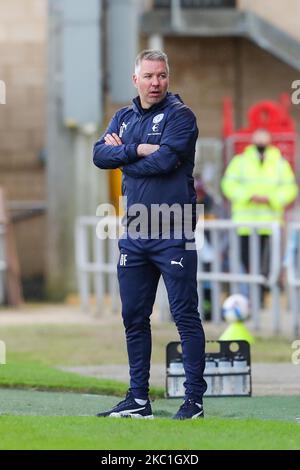 Darren Ferguson, der Manager von Peterborough United, während der ersten Hälfte des Sky Bet League One-Spiels zwischen Northampton Town und Peterborough am Samstag, dem 10.. Oktober 2020, im PTS Academy Stadium in Northampton. (Foto von John Cripps/MI News/NurPhoto) Stockfoto