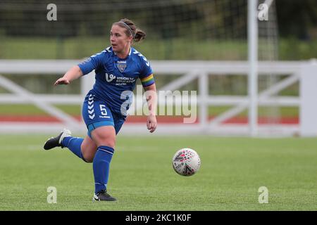 Sarah WILSON von Durham Women in Aktion während des FA Women's Championship Matches zwischen dem Durham Women FC und Crystal Palace im Maiden Castle, Durham City, am Sonntag, 11.. Oktober 2020. (Foto von Mark Fletcher/MI News/NurPhoto) Stockfoto