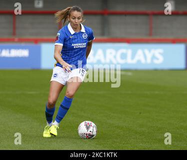 Kayleigh Green aus Brighton und Hove Albion WFC während des Barclays FA Women Super League-Spiels zwischen Brighton und Hove Albion Women und Arsenal am 11. Oktober 2020 im People's Pension Stadium in Crawley, England (Foto by Action Foto Sport/NurPhoto) Stockfoto