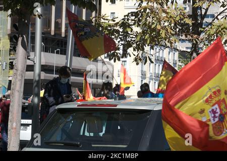 Protest gegen die von rrss einberufene und von vox zitierte Regierung in Madrid, Spanien, am 0ctober 12. 2020. (Foto von Antonio Navia/NurPhoto) Stockfoto