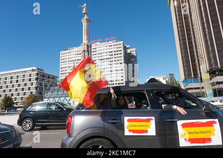 Protest gegen die von rrss einberufene und von vox zitierte Regierung in Madrid, Spanien, am 0ctober 12. 2020. (Foto von Antonio Navia/NurPhoto) Stockfoto