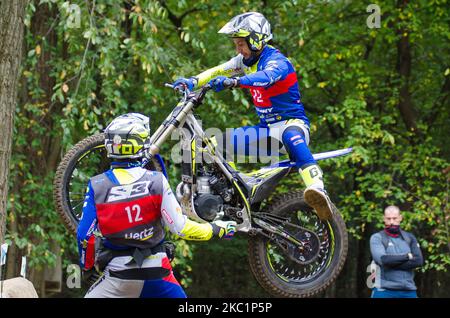 FIM TrialGP World Championships; Jeroni Fajardo Vila, Sherco Team, im Einsatz während der FIM TrialGp World Championships in Lazzate, Italien, am 11. Oktober 2020. (Foto von Massimo Bertolini/NurPhoto) Stockfoto