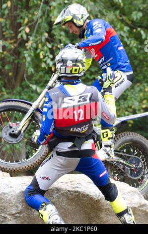 FIM TrialGP World Championships; Jeroni Fajardo Vila, Sherco Team, im Einsatz während der FIM TrialGp World Championships in Lazzate, Italien, am 11. Oktober 2020. (Foto von Massimo Bertolini/NurPhoto) Stockfoto