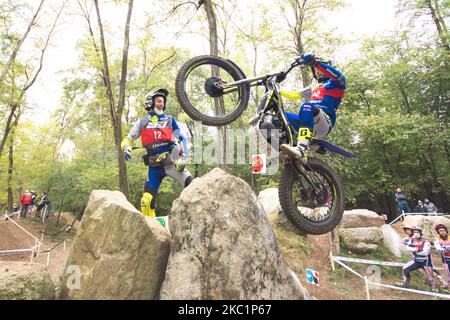 FIM TrialGP World Championships; Jeroni Fajardo Vila, Sherco Team, im Einsatz während der FIM TrialGp World Championships in Lazzate, Italien, am 11. Oktober 2020. (Foto von Massimo Bertolini/NurPhoto) Stockfoto