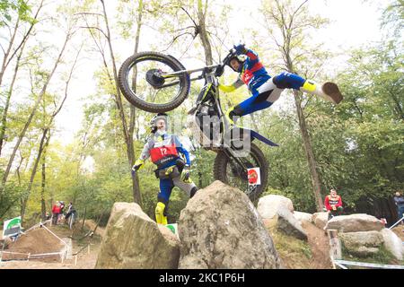 FIM TrialGP World Championships; Jeroni Fajardo Vila, Sherco Team, im Einsatz während der FIM TrialGp World Championships in Lazzate, Italien, am 11. Oktober 2020. (Foto von Massimo Bertolini/NurPhoto) Stockfoto