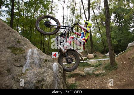 LAZZATE, ITALIEN - 10. OKTOBER 2020: Manuel Copetti, TRRS Team, im Einsatz während der FIM Trial2 Weltmeisterschaft 2020 in Lazzate, Italien, am 11. Oktober 2020. (Foto von Massimo Bertolini/NurPhoto) Stockfoto