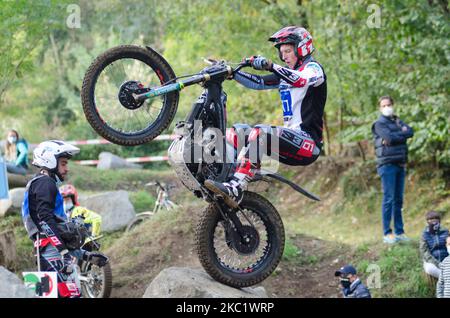 LAZZATE, ITALIEN - 10. OKTOBER 2020: Billy Green, Montesa Team, im Einsatz während der FIM Trial2 Weltmeisterschaft 2020 in Lazzate, Italien, am 11. Oktober 2020. (Foto von Massimo Bertolini/NurPhoto) Stockfoto