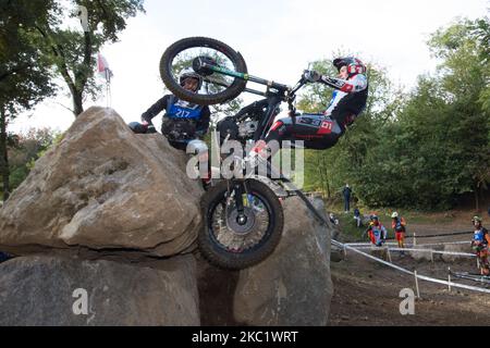 LAZZATE, ITALIEN - 10. OKTOBER 2020: Billy Green, Montesa Team, im Einsatz während der FIM Trial2 Weltmeisterschaft 2020 in Lazzate, Italien, am 11. Oktober 2020. (Foto von Massimo Bertolini/NurPhoto) Stockfoto