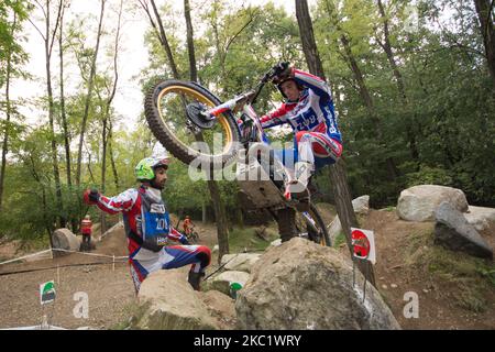 LAZZATE, ITALIEN - 10. OKTOBER 2020: Luca Petralla, Beta-Team, im Einsatz während der FIM Trial2 Weltmeisterschaft 2020 in Lazzate, Italien, am 11. Oktober 2020. (Foto von Massimo Bertolini/NurPhoto) Stockfoto