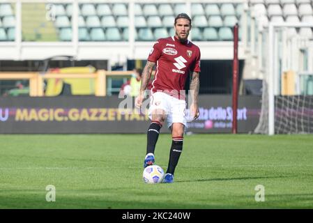 Während des Fußballspiels der Serie A zwischen dem FC Turin und Cagliari Calcio im Olympiastadion Grande Torino am 18. Oktober 2020 in Turin, Italien. (Foto von Alberto Gandolfo/NurPhoto) Stockfoto