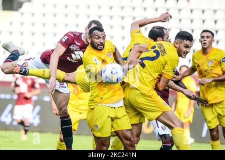 Während des Fußballspiels der Serie A zwischen dem FC Turin und Cagliari Calcio im Olympiastadion Grande Torino am 18. Oktober 2020 in Turin, Italien. (Foto von Alberto Gandolfo/NurPhoto) Stockfoto
