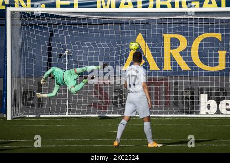 Dani Parejo von Villarreal erzielt am 18. Oktober 2020 im Stadion La Ceramica ein Tor beim spanischen Spiel der La Liga zwischen Villarreal CF und Valencia CF. (Foto von Jose Miguel Fernandez/NurPhoto) Stockfoto