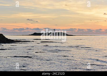 Sonnenuntergang auf der Insel, Licosa, italien Stockfoto