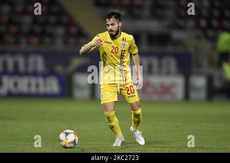 Andrei Ciobanu aus Rumänien U21 in Aktion beim Fußballspiel zwischen Rumänien U21 und Malta U21 der Qualifikationsrunde für die U-21-Europameisterschaft 2021 am 13. Oktober 2020 in Giurgiu, Rumänien. (Foto von Alex Nicodim/NurPhoto) Stockfoto