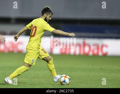 Andrei Ciobanu aus Rumänien in Aktion beim Fußballspiel zwischen Rumänien U21 und Malta U21 der Qualifikationsrunde für die U-21-Europameisterschaft 2021 am 13. Oktober 2020 in Giurgiu, Rumänien. (Foto von Alex Nicodim/NurPhoto) Stockfoto