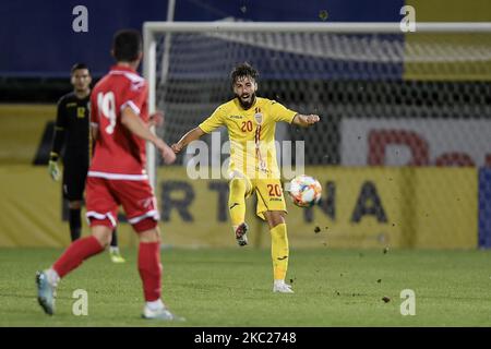 Andrei Ciobanu aus Rumänien U21 in Aktion beim Fußballspiel zwischen Rumänien U21 und Malta U21 der Qualifikationsrunde für die U-21-Europameisterschaft 2021 am 13. Oktober 2020 in Giurgiu, Rumänien. (Foto von Alex Nicodim/NurPhoto) Stockfoto