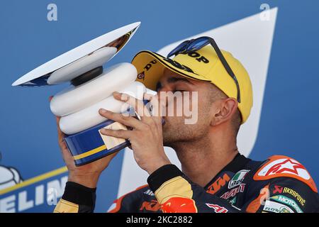 Jorge Martin (88) aus Spanien und Red Bull KTM Ajo während der MotoGP von Aragon auf dem Motorland Aragon Circuit am 18. Oktober 2020 in Alcaniz, Spanien. (Foto von Jose Breton/Pics Action/NurPhoto) Stockfoto