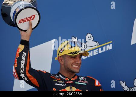 Jorge Martin (88) aus Spanien und Red Bull KTM Ajo während der MotoGP von Aragon auf dem Motorland Aragon Circuit am 18. Oktober 2020 in Alcaniz, Spanien. (Foto von Jose Breton/Pics Action/NurPhoto) Stockfoto