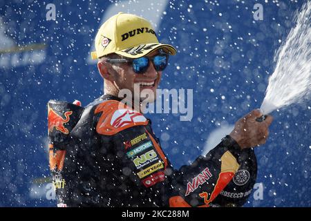 Jorge Martin (88) aus Spanien und Red Bull KTM Ajo während der MotoGP von Aragon auf dem Motorland Aragon Circuit am 18. Oktober 2020 in Alcaniz, Spanien. (Foto von Jose Breton/Pics Action/NurPhoto) Stockfoto