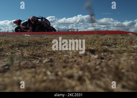 Joe Roberts (16) von USA und Tennor American Racing während des freien Trainings für die MotoGP von Teruel auf dem Motorland Aragon Circuit am 23. Oktober 2020 in Alcaniz, Spanien. (Foto von Jose Breton/Pics Action/NurPhoto) Stockfoto