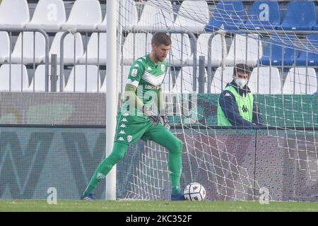 Jesse Joronen während der Serie B, Spiel der Saison 2020-21 zwischen dem FC Brescia und Virtus Entella im Mario Rigamonti Stadion in Brescia, Italien, am 31. Oktober 2020 (Foto: Stefano Nicoli/NurPhoto) Stockfoto