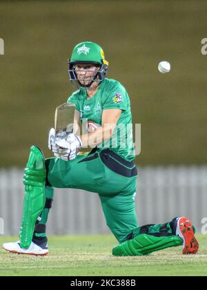 MEG Lanning of the Stars Fledermäuse beim WBBL-Spiel der Women's Big Bash League zwischen den Stürmer von Adelaide und den Stars von Melbourne im Blacktown International Sportspark am 03. November 2020 in Sydney, Australien. (Foto von Izhar Khan/NurPhoto) Stockfoto