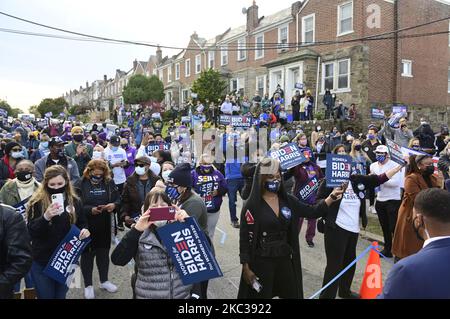 Der demokratische Kandidat, der ehemalige Vizepräsident Joe Biden, macht in Philadelphia, PA, einen Wahlkampfstopp. USA, am 3. November 2020. (Foto von Bastiaan Slabbers/NurPhoto) Stockfoto