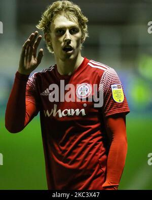 Accrington Stanley's Harvey Rodgers während des EFL Trophy-Spiels zwischen Barrow und Accrington Stanley in der Holker Street, Barrow-in-Furness am Dienstag, den 10.. November 2020. (Foto von Mark Fletcher/MI News/NurPhoto) Stockfoto