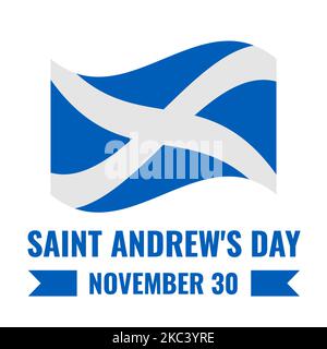 Poster zur Typografie des St. Andrew's Day. Schottischer Feiertag am 30. November. Vektor-Vorlage für Banner, Flyer, Postkarte, etc. Stock Vektor