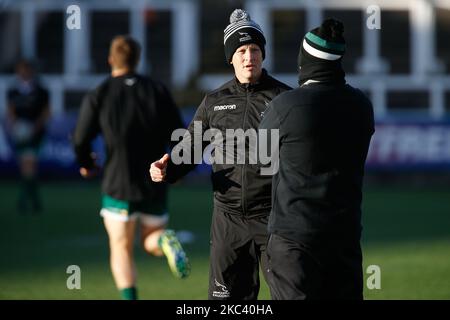 Dave Walder (Cheftrainer von Newcastle Falcons) während des Freundschaftsspiels vor der Saison zwischen Newcastle Falcons und Ealing Trailfinders im Kingston Park, Newcastle am Freitag, den 13.. November 2020. (Foto von Chris Lishman/MI News/NurPhoto) Stockfoto