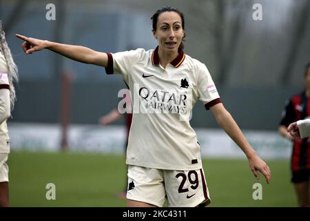 Paloma Lazaro Torres del Molino von AS Roma Gesten während der Women Serie A Spiel zwischen AC Mailand und AS Roma im Centro Sportivo Vismara am 15. November 2020 in Mailand, Italien. (Foto von Giuseppe Cottini/NurPhoto) Stockfoto