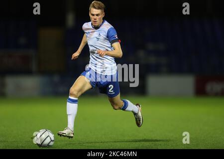 Lewis Cass von Hartlepool United während des Vanarama National League-Spiels zwischen Hartlepool United und Wrexham am Dienstag, den 17.. November 2020, im Victoria Park, Hartlepool. (Foto von Mark Fletcher/MI News/NurPhoto) Stockfoto