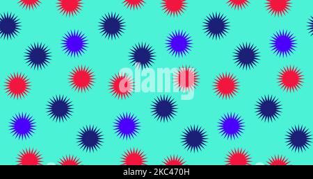 Helle Urlaubssterne, nahtloser Vektorhintergrund, druckvolle Formen und Farben, die Aufmerksamkeit erfordern Stock Vektor
